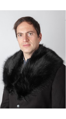 Black raccoon fur collar